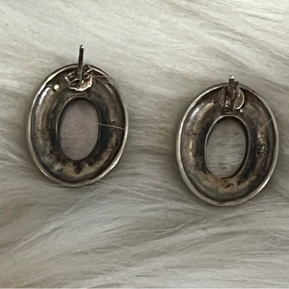 Vintage Sterling Abalone Pierced Earrings - Picture 7 of 9